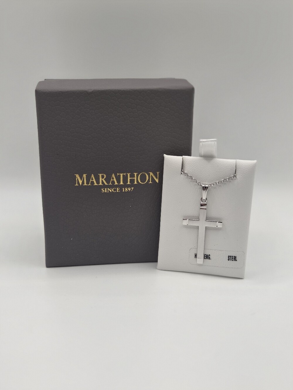 Marathon Sterling Hand Engraved Cross